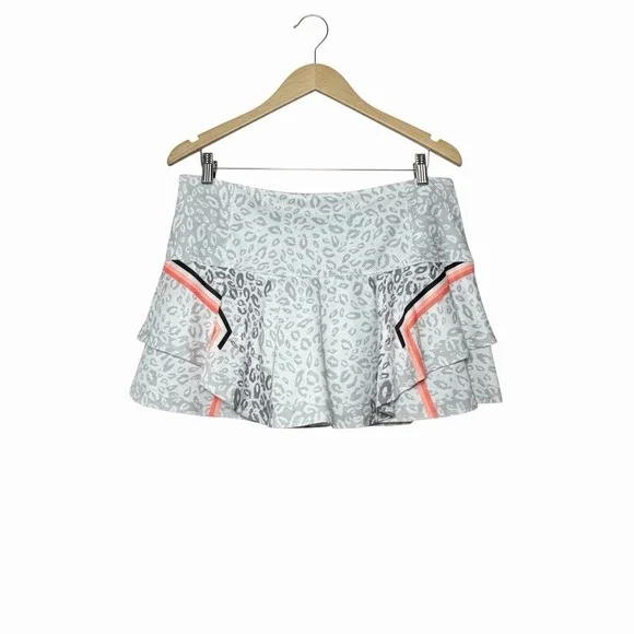 Lucky in Love Womens XL 14 Leopard Tennis Skort Tiered Golf Athletic Skirt - Picture 2 of 10